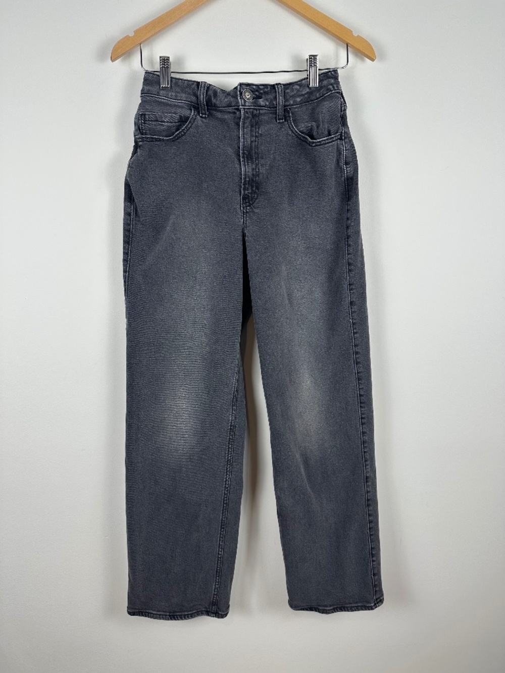Hollister Ultra High Rise Baggy Jeans 4R W27 Washed Black Gray